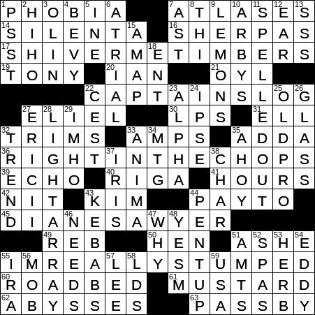 LA Times Crossword Answers Thursday January 17th 2019