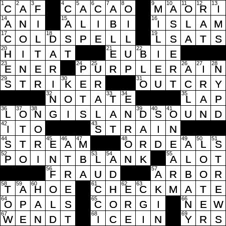 LA Times Crossword Answers Tuesday January 15th 2019
