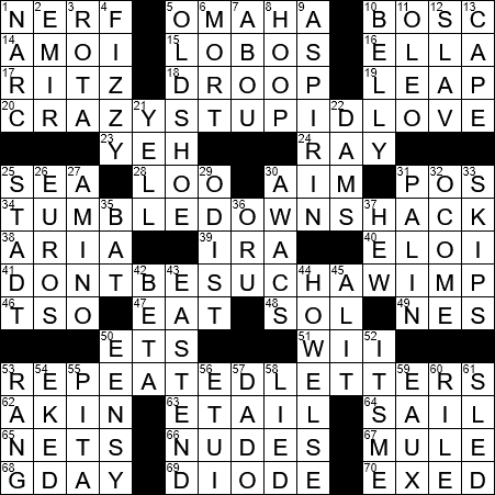 LA Times Crossword Answers Wednesday January 23rd 2019