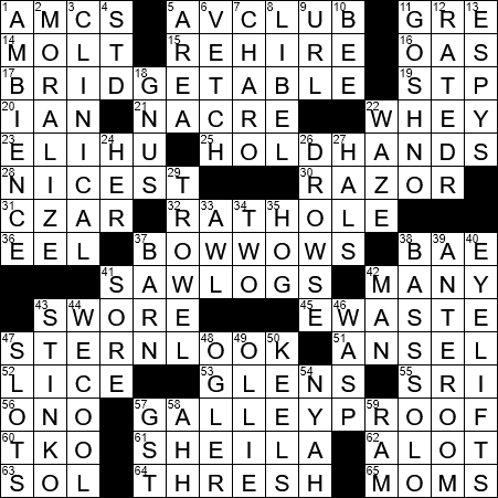LA Times Crossword Answers Thursday February 28th 2019