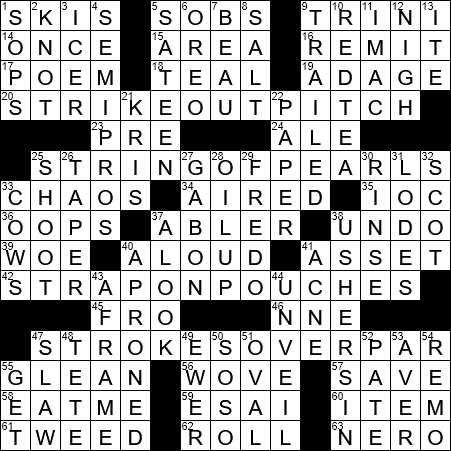LA Times Crossword Answers Tuesday February 12th 2019