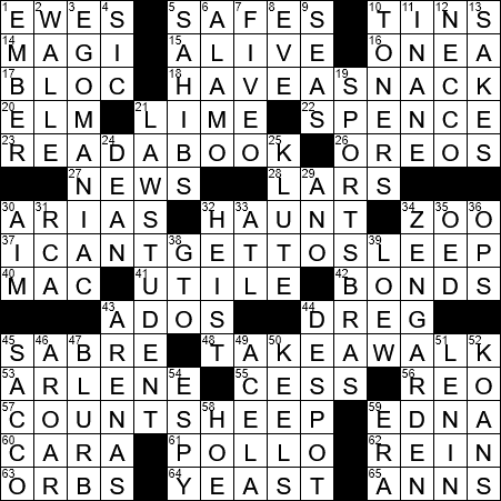 LA Times Crossword Answers Wednesday February 13th 2019