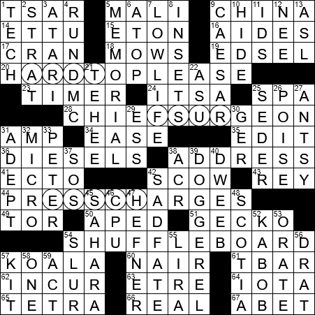 LA Times Crossword Answers Wednesday February 27th 2019