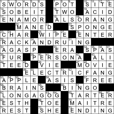 LA Times Crossword Answers Friday March 8th 2019