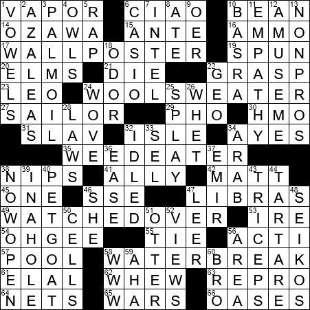 LA Times Crossword Answers Monday March 11th 2019