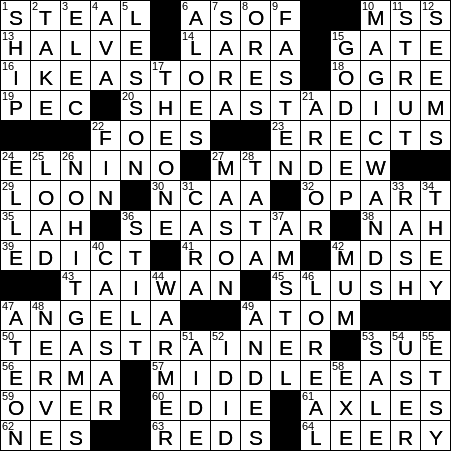 LA Times Crossword Answers Monday March 25th 2019
