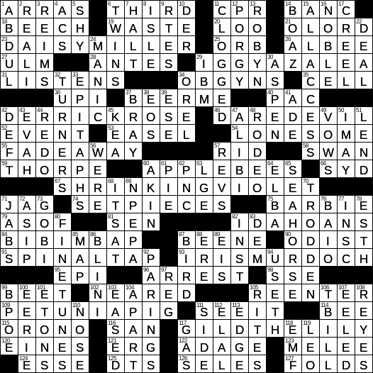 LA Times Crossword Answers Sunday March 24th 2019