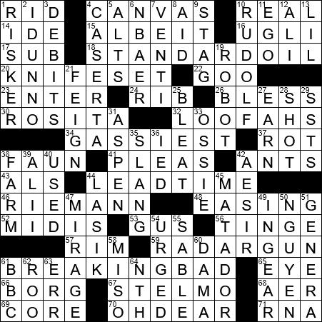 LA Times Crossword Answers Thursday March 7th 2019