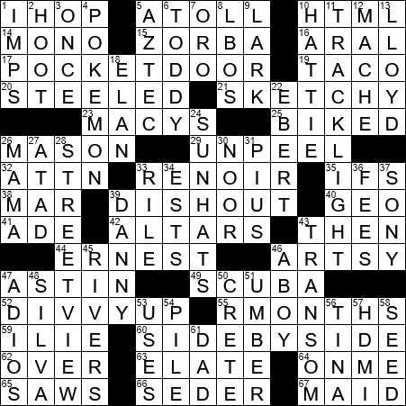 LA Times Crossword Answers Tuesday March 12th 2019