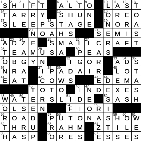 LA Times Crossword Answers Tuesday March 19th 2019