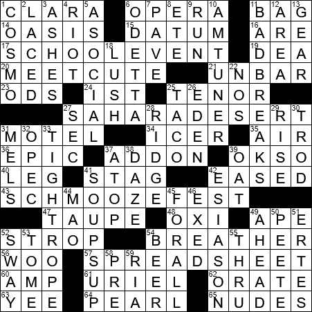 LA Times Crossword Answers Wednesday March 6th 2019