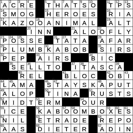 LA Times Crossword Answers Friday April 12th 2019
