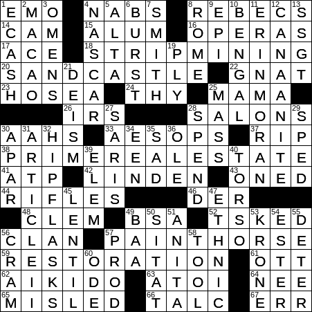 LA Times Crossword Answers Wednesday April 10th 2019