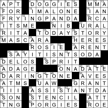 LA Times Crossword Answers Friday May 31st 2019