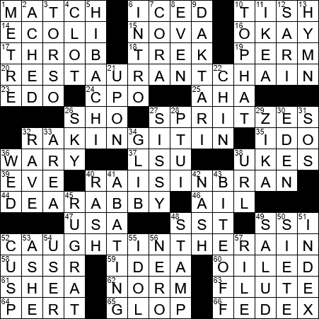 LA Times Crossword Answers Monday May 27th 2019