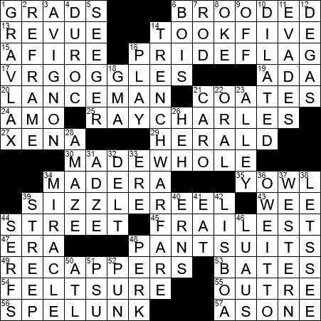 LA Times Crossword Answers Saturday May 11th 2019