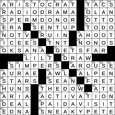 LA Times Crossword Answers Saturday May 18th 2019