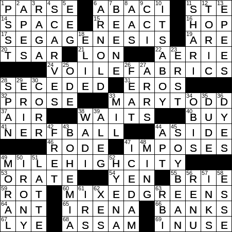 LA Times Crossword Answers Thursday May 23rd 2019