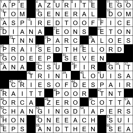 LA Times Crossword Answers Thursday May 30th 2019