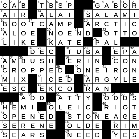 LA Times Crossword Answers Tuesday May 7th 2019