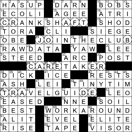 LA Times Crossword Answers Wednesday May 22nd 2019