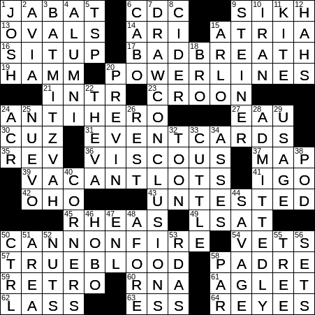 LA Times Crossword Answers Wednesday May 8th 2019