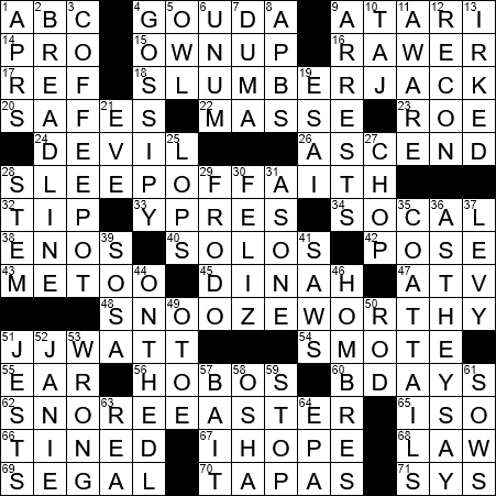 LA Times Crossword Answers Friday June 7th 2019