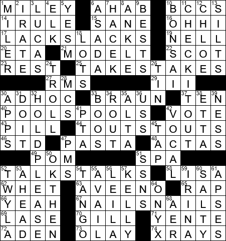 LA Times Crossword Answers Tuesday June 11th 2019