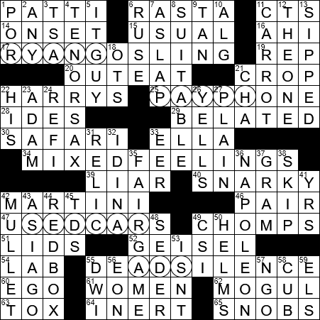 LA Times Crossword Answers Tuesday July 16th 2019