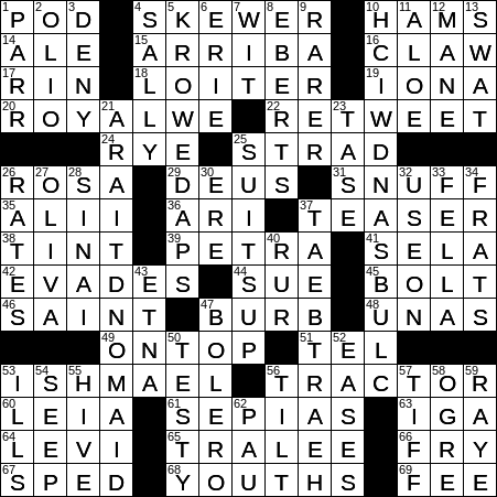LA Times Crossword Answers Friday August 9th 2019