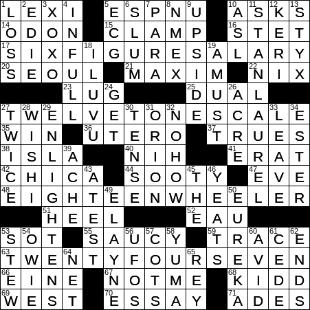 LA Times Crossword Answers Monday August 12th 2019