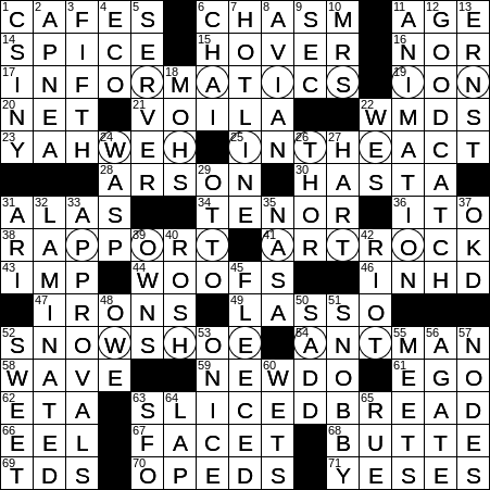 LA Times Crossword Answers Monday August 19th 2019