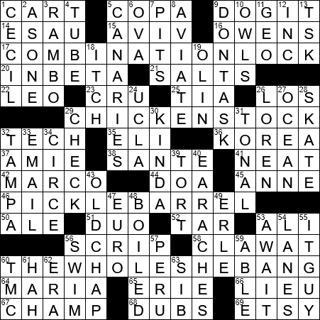 LA Times Crossword Answers Monday August 5th 2019