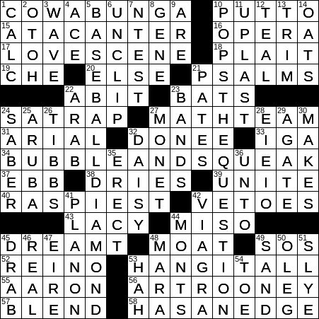 LA Times Crossword Answers Saturday August 3rd 2019