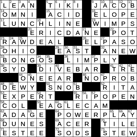 LA Times Crossword Answers Tuesday August 13th 2019