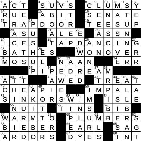 LA Times Crossword Answers Wednesday August 7th 2019