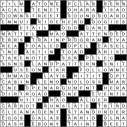 Sunday La Times Crossword Answers Lat Crosswords