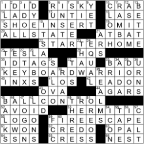 LA Times Crossword Answers Tuesday May 19th 2020