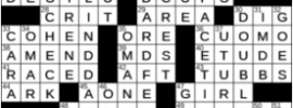LA Times Crossword Answers Tuesday August 4th 2020