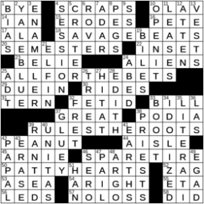 LA Times Crossword Answers Friday September 25th 2020