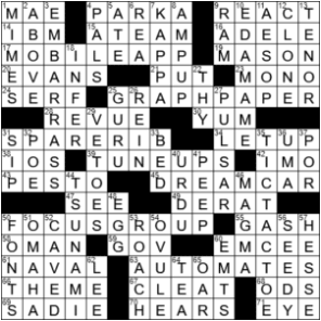 LA Times Crossword Answers Monday September 14th 2020