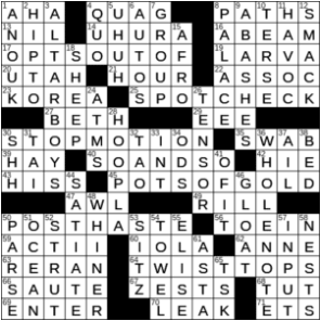 LA Times Crossword Answers Monday October 19th 2020