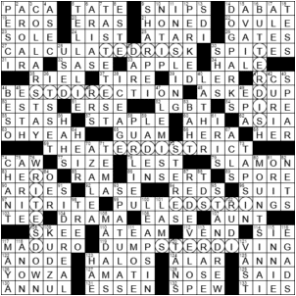 LA Times Crossword Answers Sunday October 25th 2020
