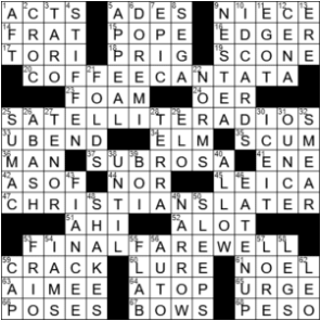LA Times Crossword Answers Tuesday October 20th 2020