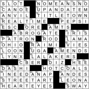 LA Times Crossword Answers Saturday November 14th 2020