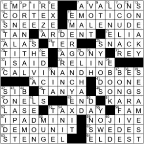 LA Times Crossword Answers Saturday November 21st 2020