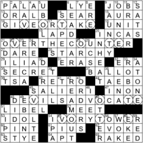 LA Times Crossword Answers Tuesday November 3rd 2020