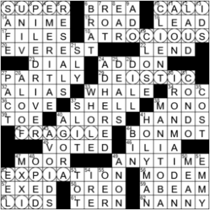 LA Times Crossword Answers Wednesday November 25th 2020