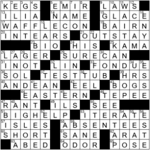 LA Times Crossword Answers Friday December 11th 2020