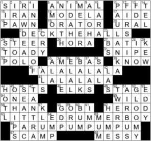 LA Times Crossword Answers Friday December 25th 2020